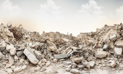 Demolition of a house in the city, Ai generated 