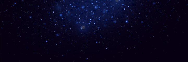 Realistic glow of the starry sky, Starry nights with bright sparkles. Magic dust particles.
