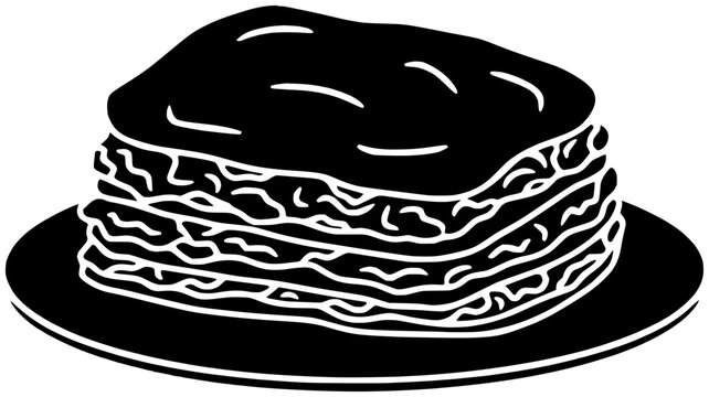 recommend clip art: italian illustration lasagna silhouette food logo dinner icon dish outline chicken pasta cuisine meat homemade meal cheese traditional lunch shape tomato sauce plate for vector graphic background