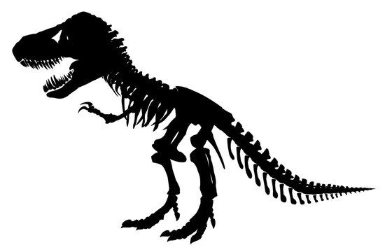 recommend clip art: Silhouette mit einem Tyrannosaurus Rex Skelett