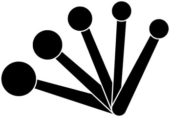 kitchen illustration cooking silhouette food logo cup icon spoon outline cook tool utensil measure object equipment teaspoon baking tablespoon shape measurement plastic measuring for vector graphic