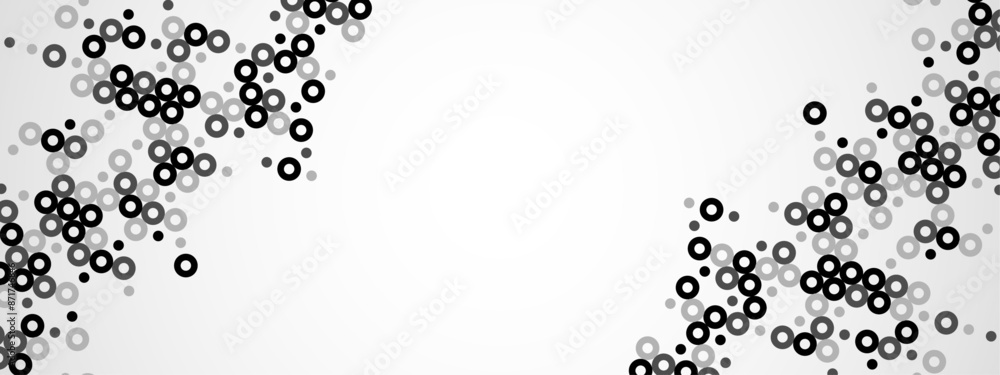 Poster halftone abstract background of hollow dots. mosaic texture of random particles. chaotic ornament. l