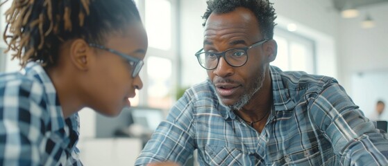 A mentor guides a young professional through a goal-setting exercise in a modern office The mentor's supportive demeanor and the mentee's attentive posture illustrate the importance of guidance and