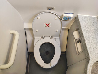 Toilet seat of an aeroplane , India