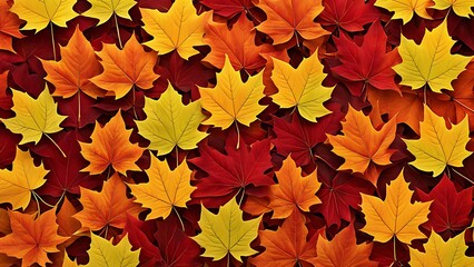 Fototapeta premium Seamless background of autumn maple leaves creates a cozy atmosphere for design. Pattern for seasonal decoration. Perfect for web, print, and graphics