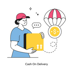 Cash On Delivery abstract concept vector in a flat style stock illustration