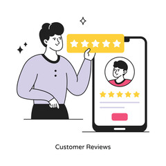Customer Reviews abstract concept vector in a flat style stock illustration