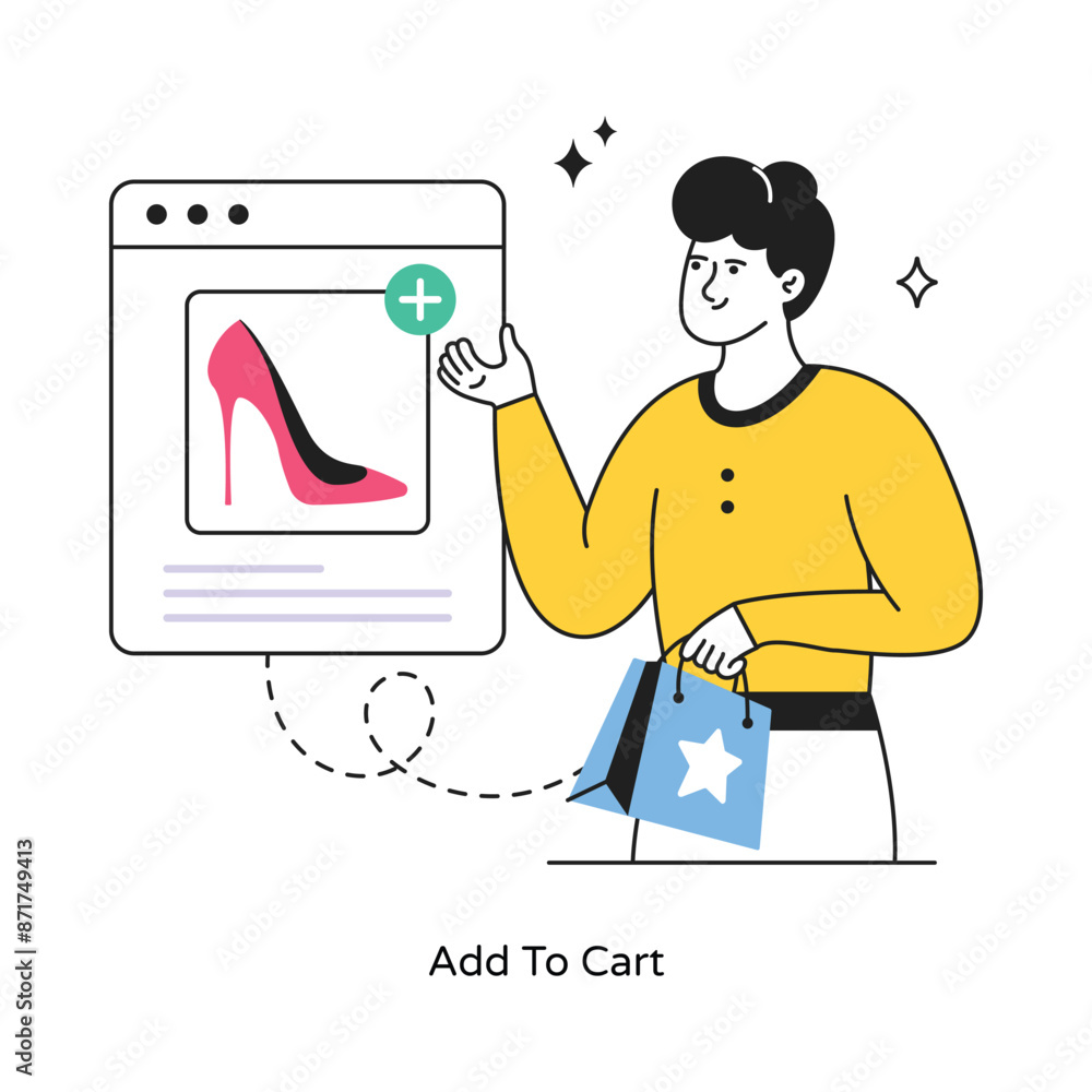 Poster add to cart abstract concept vector in a flat style stock illustration