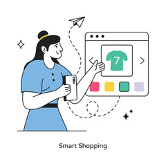 Smart Shopping abstract concept vector in a flat style stock illustration