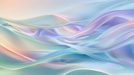 Fototapeta premium Abstract Waves and Fluid Shapes in Pastel and Cool Tones – Soothing Artistic Backgrounds 