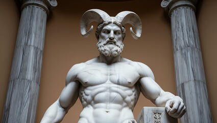 Fototapeta premium realistic image of the zodiac taurus whole body marble background