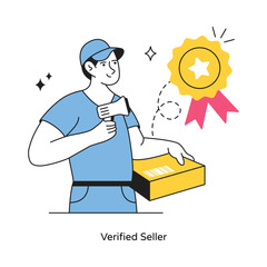 Verified Seller abstract concept vector in a flat style stock illustration
