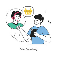 Sales Consulting abstract concept vector in a flat style stock illustration