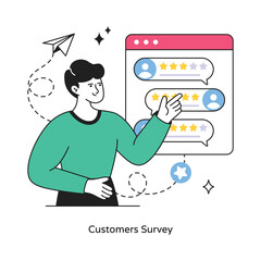 Customers Survey abstract concept vector in a flat style stock illustration