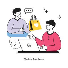 Online Purchase abstract concept vector in a flat style stock illustration