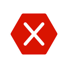 Obraz premium Hexagon False Mark Vector Illustration Design | Decline, Reject, Denied, Cancel, Wrong in Hexagon Shape | Hexagon Cancel Sign for banner, poster. etc.