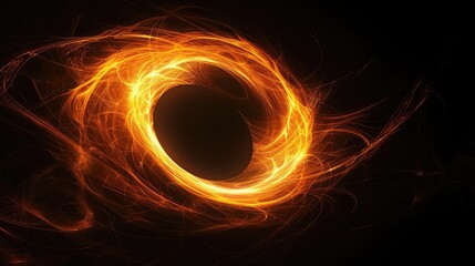 Black Hole Accretion Disks, A stunning, minimalist image of an abstract, glowing orange shape against a black background, reminiscent of a celestial body or portal