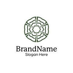 Abstract symmetric Mandala Pattern Logo Design Template