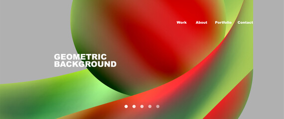 Web page design with geometric elements - circle and wave. Techno art concept. Vector Illustration For Wallpaper, Banner, Background, Card, Book Illustration, landing page