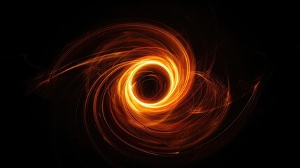 Black Hole Accretion Disks, A stunning, minimalist image of an abstract, glowing orange shape against a black background, reminiscent of a celestial body or portal