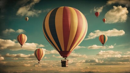 Fototapeta premium High-Flying Colors: Brightly Colored Balloon Extravaganza..