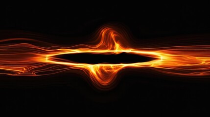 Black Hole Accretion Disks, A stunning, minimalist image of an abstract, glowing orange shape against a black background, reminiscent of a celestial body or portal