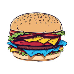 C:\Users\urmil\Creative Cloud Files\Stock Market Vector\today\07.03.2024\Burger Illustration in Cartoon Style.jpg