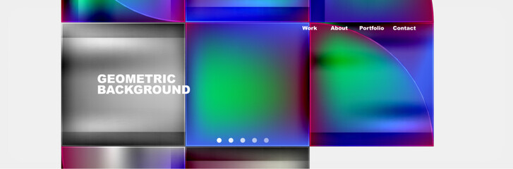 Round triangles and squares web site page template. Vector Illustration For Wallpaper, Banner, Background, Card, Book Illustration, landing page