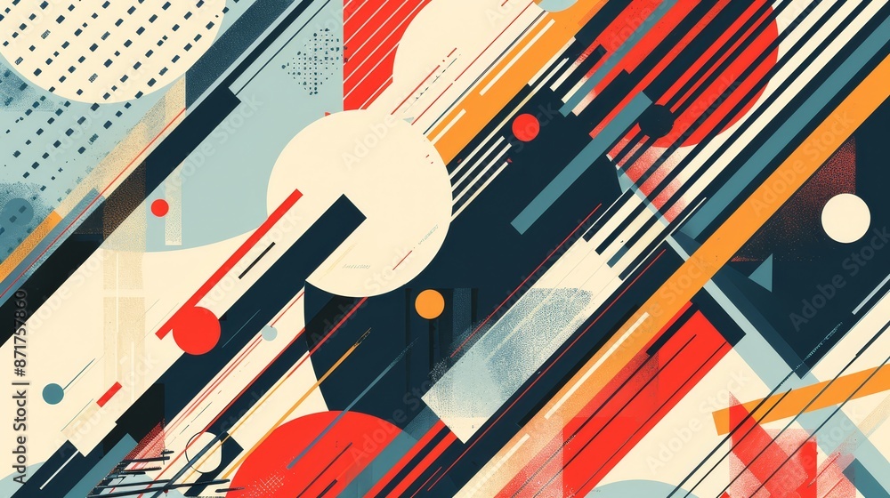 Poster abstract geometric shapes in vibrant colors - a dynamic and vibrant abstract artwork featuring geome