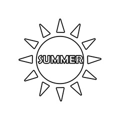 sun, summer icon on a white background, vector illustration