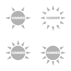 sun, summer icon on a white background, vector illustration
