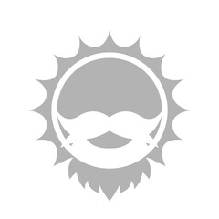 icon of the sun with a beard, rest on a white background, vector illustration