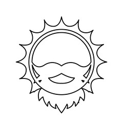 icon of the sun with a beard, rest on a white background, vector illustration