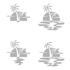 Fototapeta premium icon of the beach, evening, on a white background, vector illustration