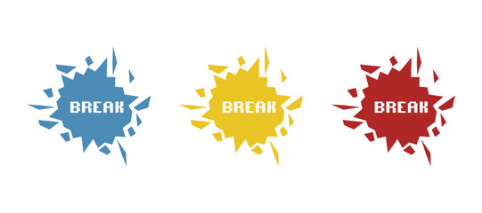 broken icon, on a white background, vector illustration