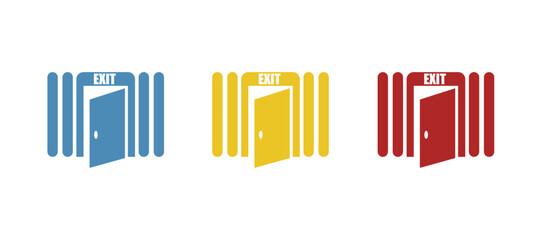 exit icon on a white background, vector illustration