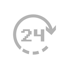 Obraz premium icon 24 by 7, round the clock, vector illustration