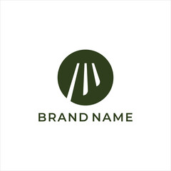 Luxury modern letter P fork logo for restaurant dining business brand