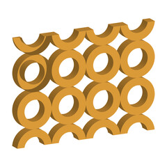 3d Abstract Geometric Icon Isolated on White Background. Vector Illustration