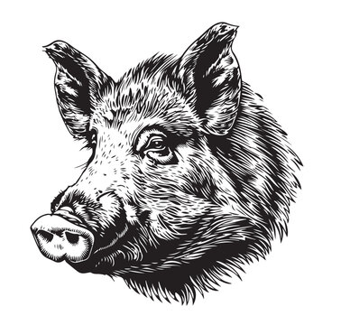 recommend clip art: Wild boar sketch.