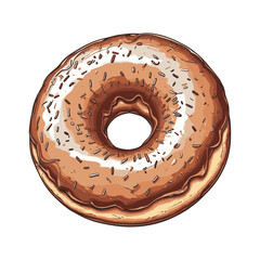 Hand Drawn Chocolate Donut Illustration