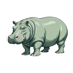 Hand Drawn Hippopotamus Hippo Illustration