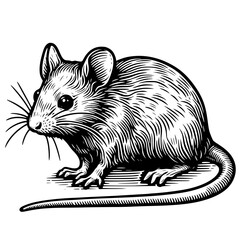 rat on a white background