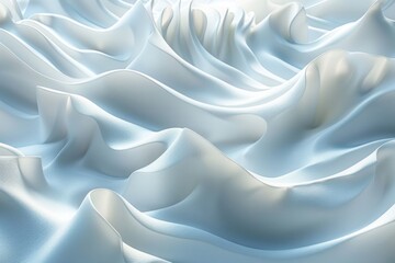 Fototapeta premium The image is a close up of a white fabric with a wave pattern