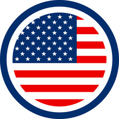 USA Circle Flag. USA Quality, United State of America Icon