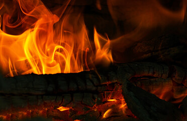 Fototapeta premium the fire burns red