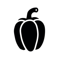 Sweet pepper silhouette on a white background. Bell pepper vector icon.