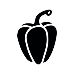 Sweet pepper silhouette on a white background. Bell pepper vector icon.
