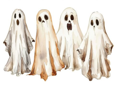 Three ghosts standing together