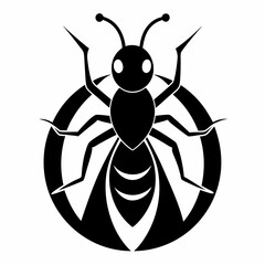 ant logo icon black shape white background